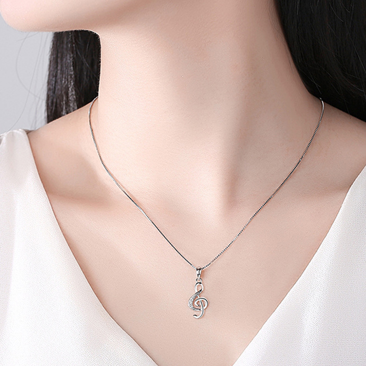 Silver Necklace Men's Flat Chain Platinum Fashion Blade Chain Simple Personality Trendy Matching Chain