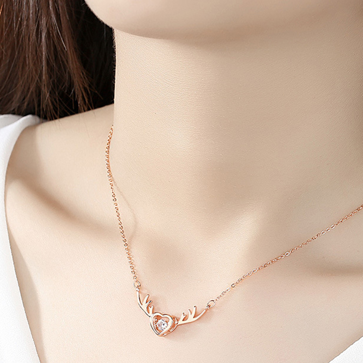 925 sterling silver necklace female head pendant chain simple round design sweater chain neck jewelry